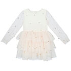 Girls Ivory & Gold Sequin Dress, 1, hi-res