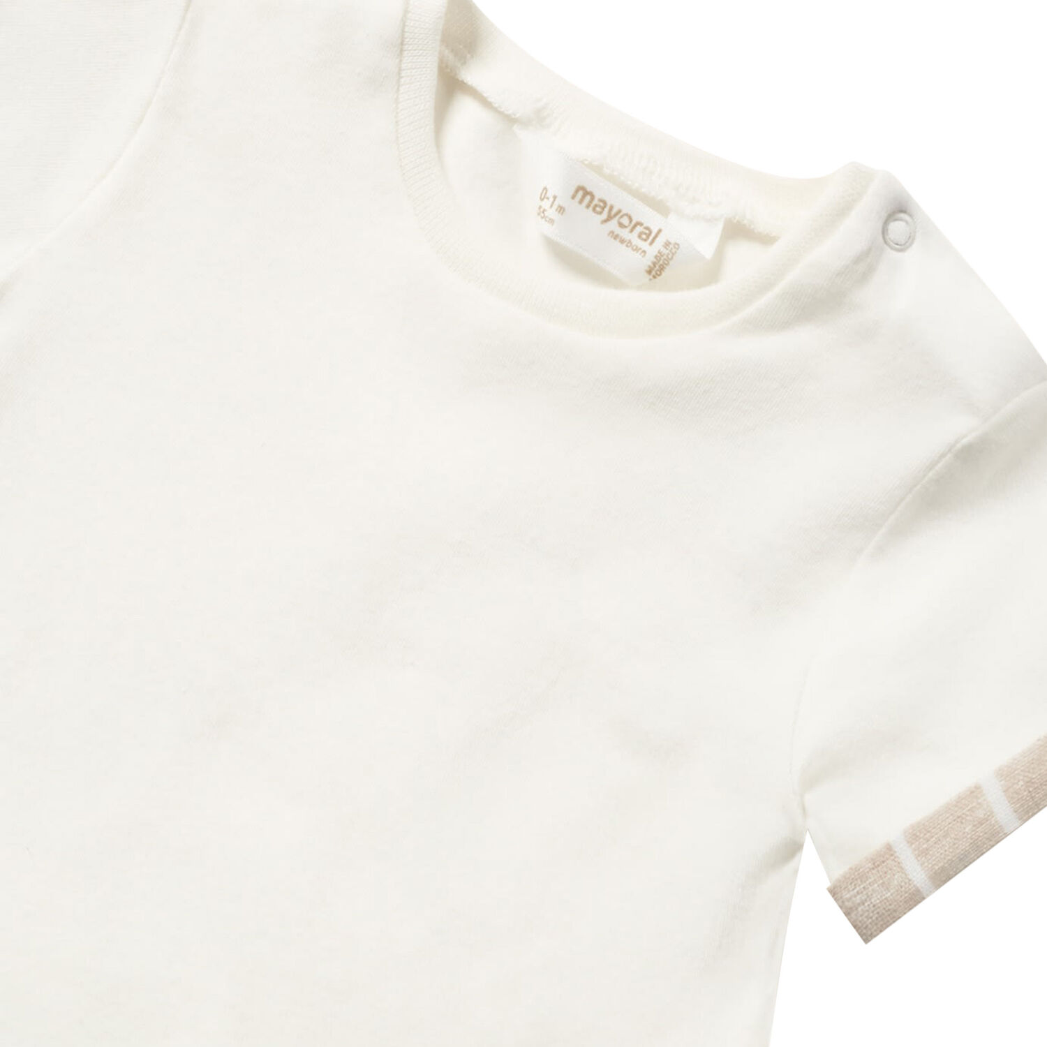 Baby Boys White & Beige Dungaree Set, 1, hi-res