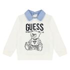 Baby Boys Ivory & Blue Teddy Bear Logo Trousers Set , 1, hi-res