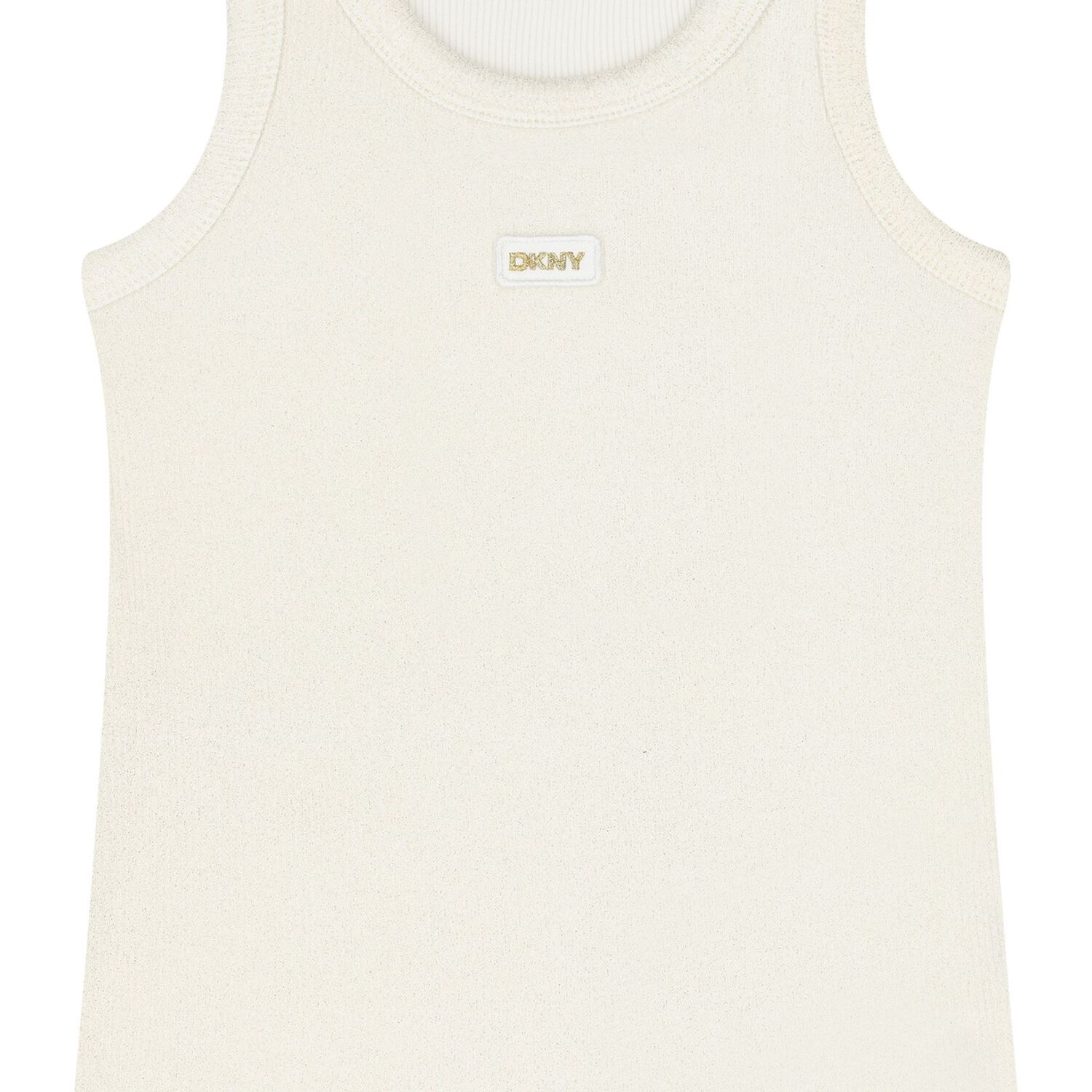 Girls Beige Logo Sleeveless Top, 1, hi-res