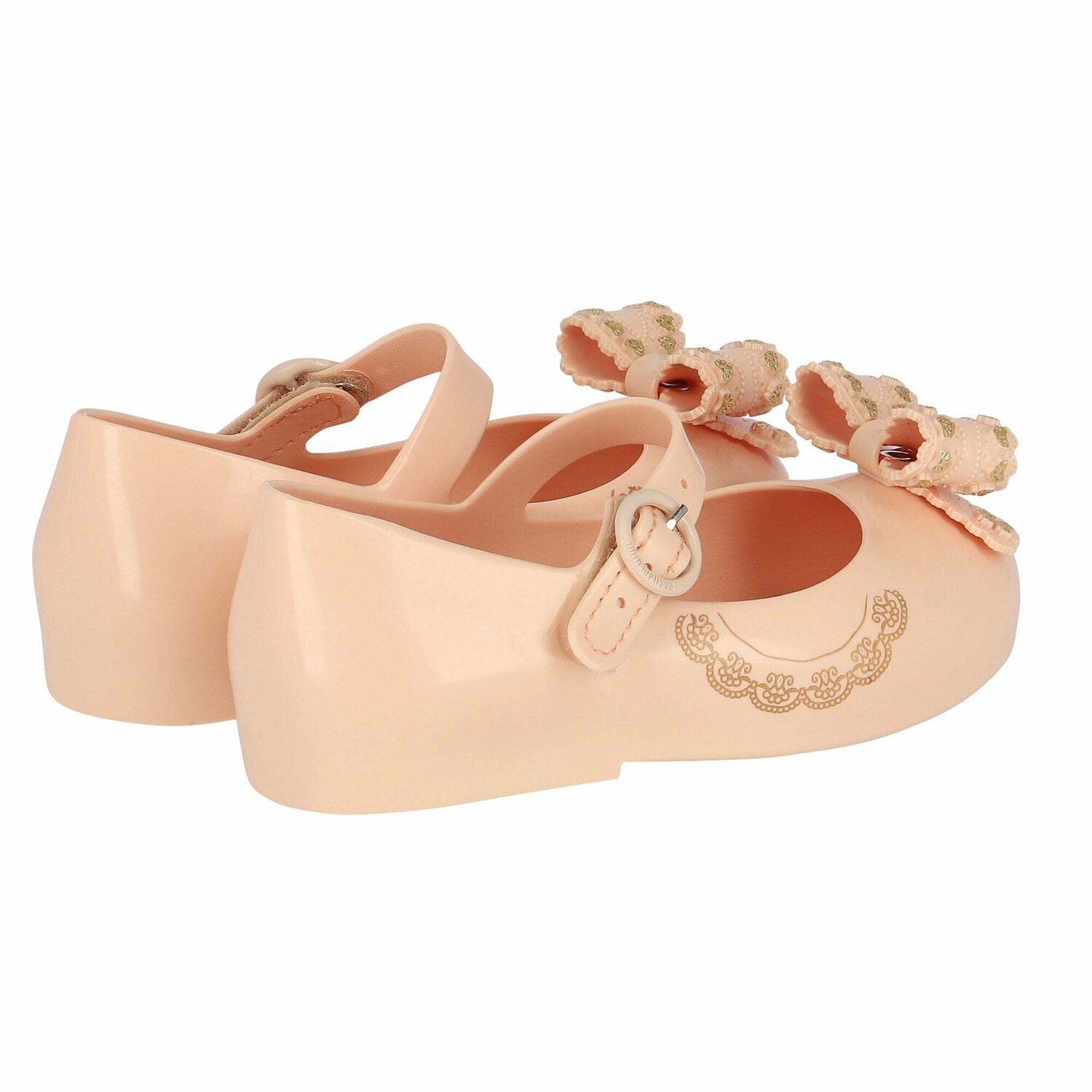 Younger Girls Pink Bow Jelly Shoes, 1, hi-res