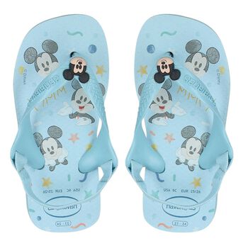 Younger Boys Blue Disney Logo Flip Flops