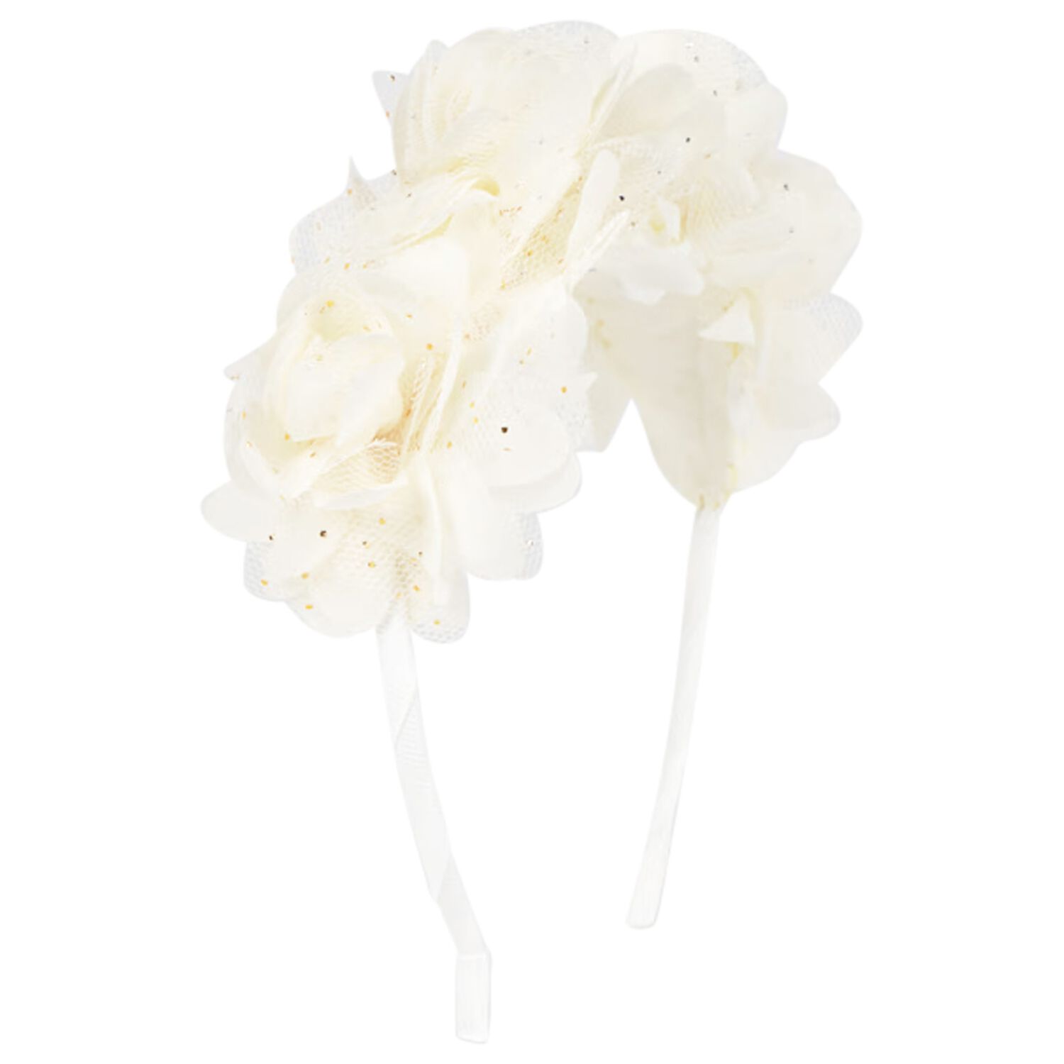 Girls Ivory Flower Headband, 1, hi-res