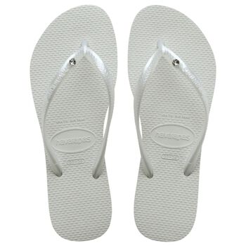 Girls Grey Logo Flip Flops