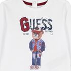 Baby Boys White Teddy Bear Logo Long Sleeve Top, 2, hi-res