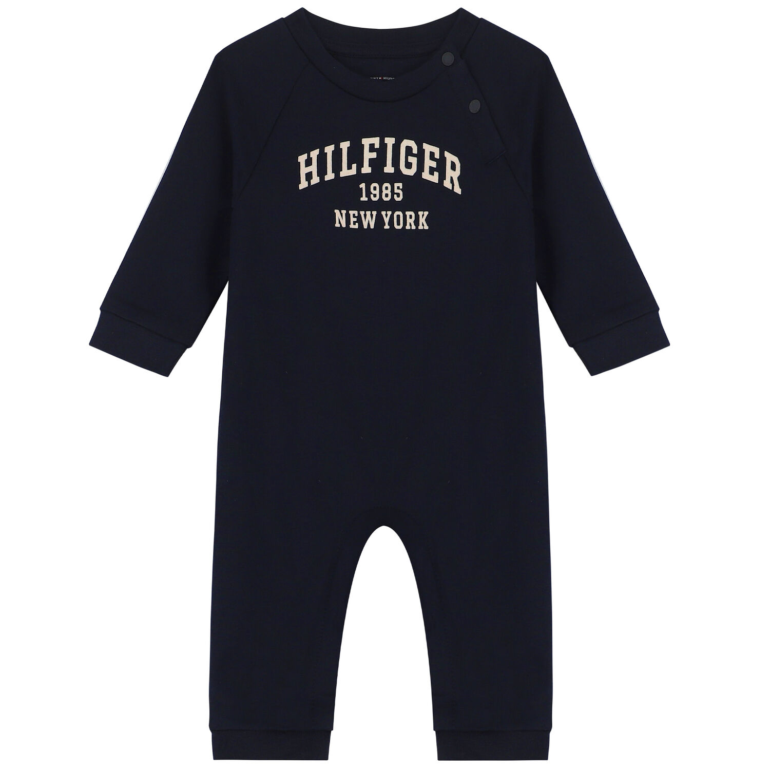 Baby Boys Navy Logo Romper, 1, hi-res