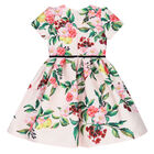 Girls Pink Satin Special Occasion Dress, 1, hi-res