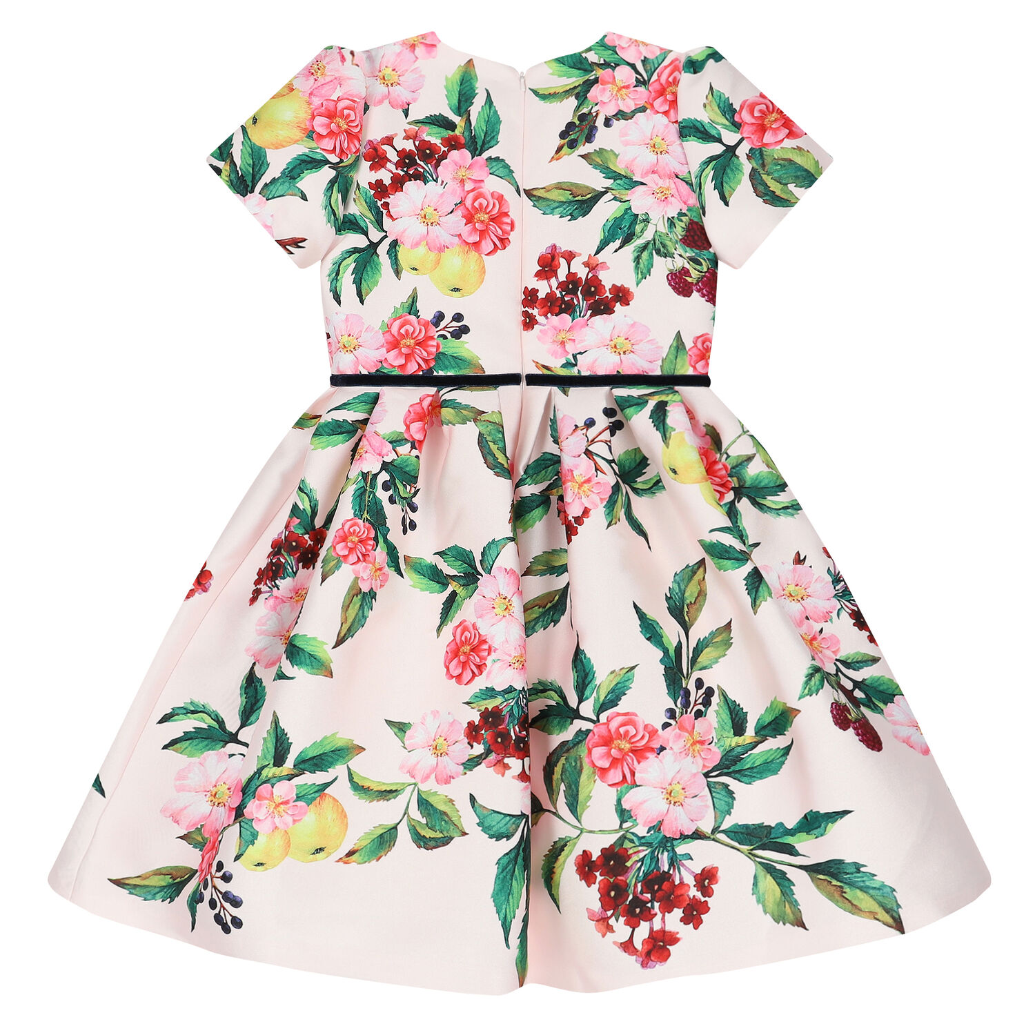 Girls Pink Satin Special Occasion Dress, 1, hi-res