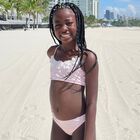 Girls Pink 3D Flowers Bikini, 1, hi-res