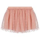 Younger Girls Pink Floral Tulle Skirt, 2, hi-res