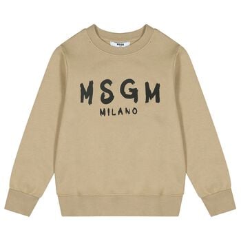 Beige & Black Logo Sweatshirt