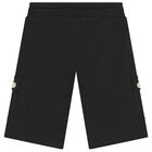 Boys White & Black Logo Shorts Set, 1, hi-res