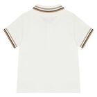 Younger Boys White Logo Polo Shirt, 2, hi-res