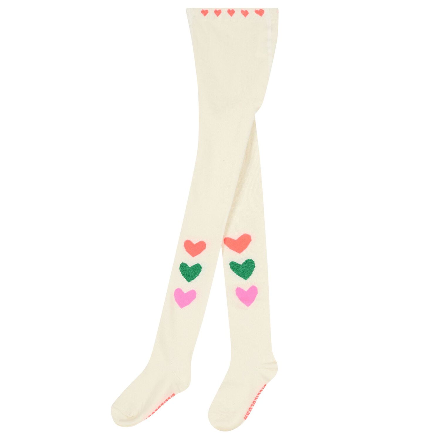 Girls Ivory Hearts Tights , 1, hi-res