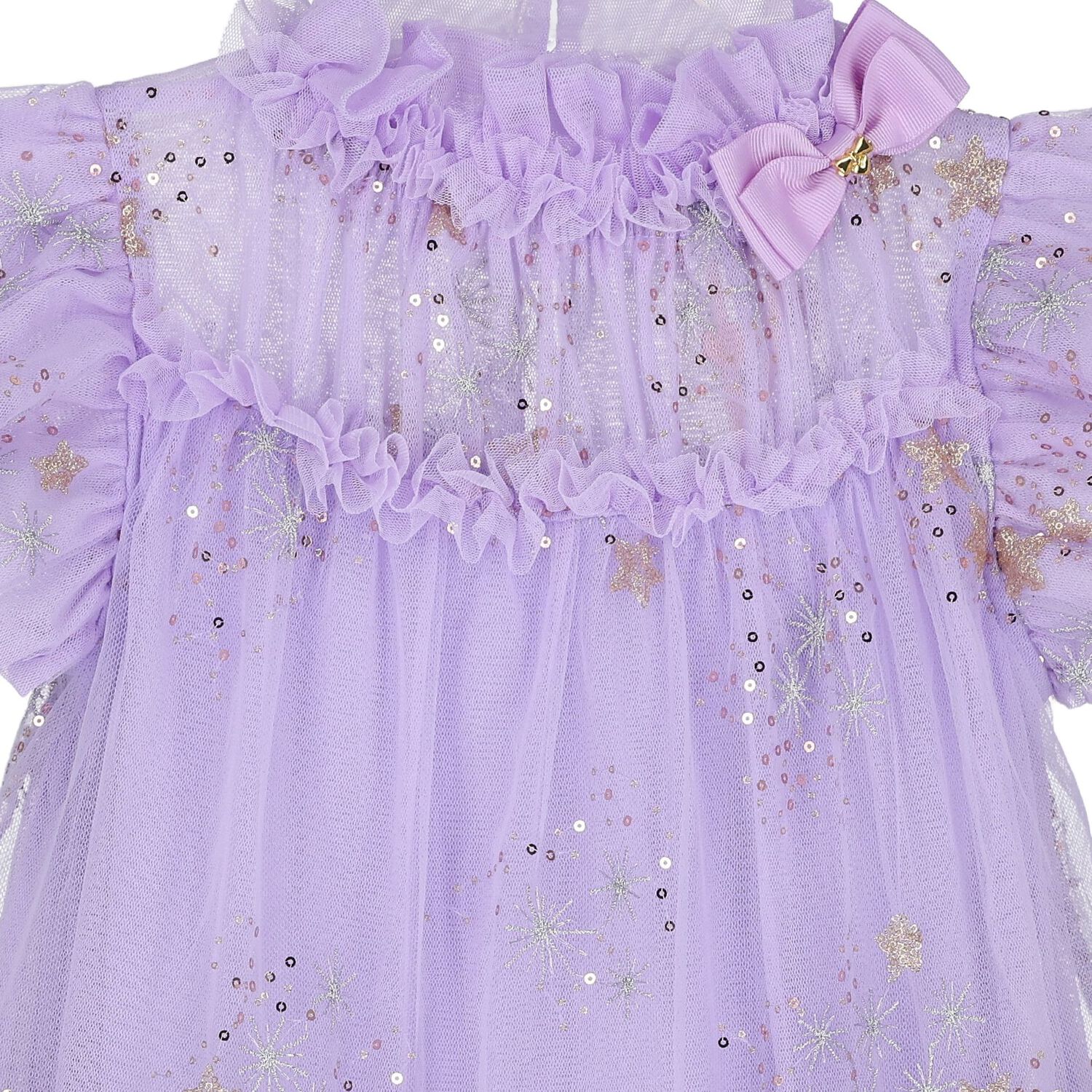 Girls Purple Embellished Tulle Dress, 1, hi-res