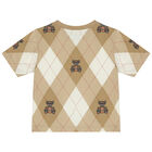 Beige Argyle Check T-Shirt, 1, hi-res