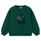 Girls Green Handbag Motif Sweatshirt, 1, hi-res
