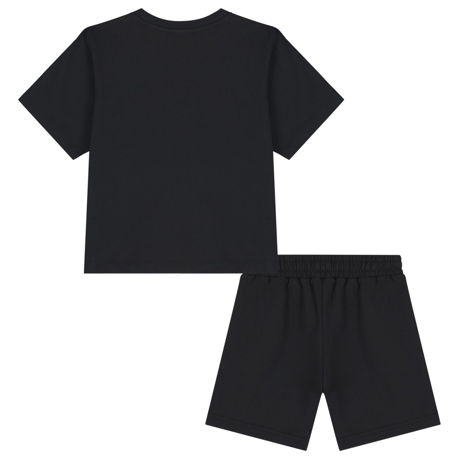 Boys Black Logo Shorts Set, 1, hi-res