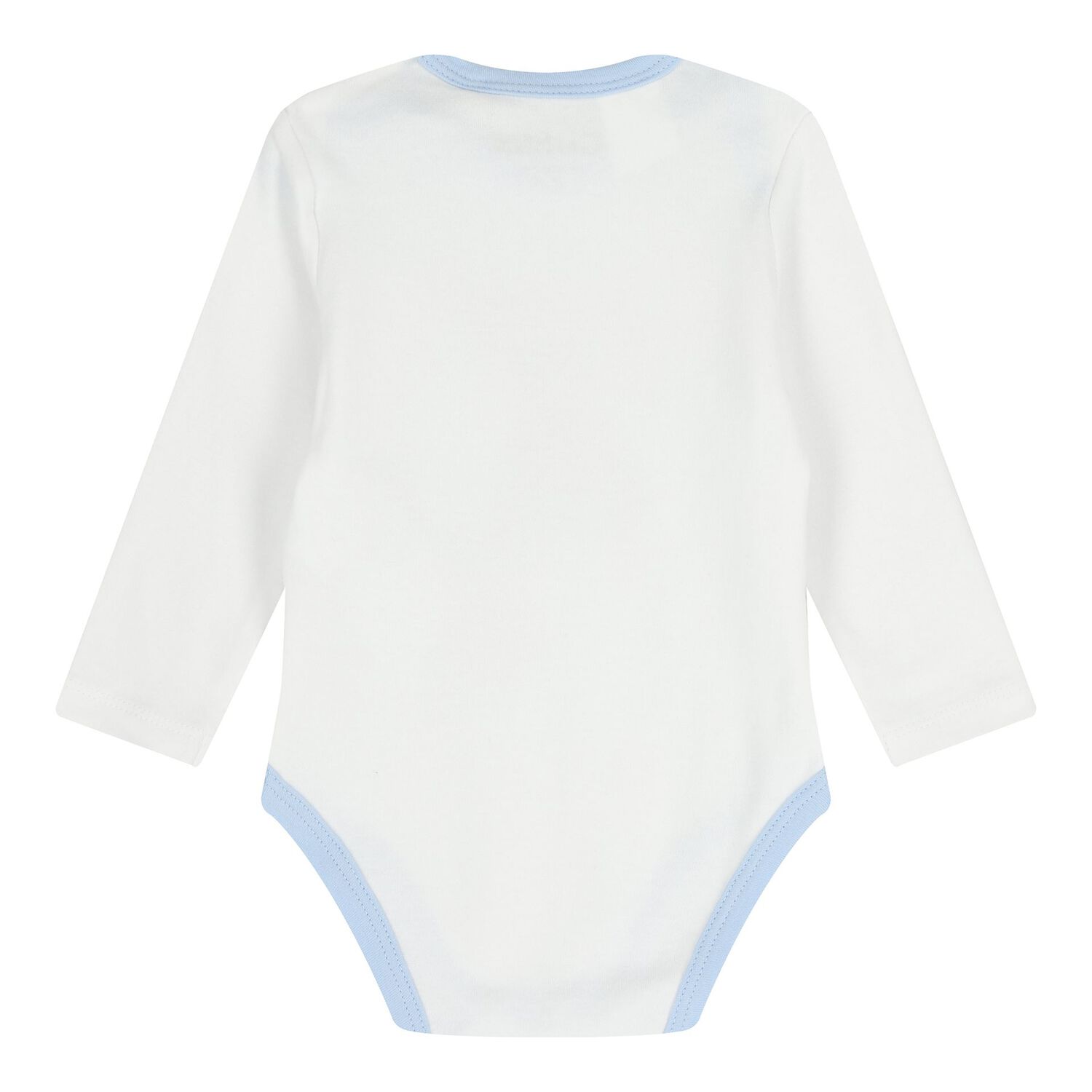Baby Boys Blue & White Teddy Bear Logo Bodysuit Set, 2, hi-res