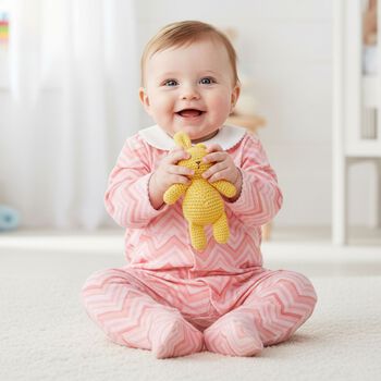 Baby Girls Pink Zig Zag Babygrow