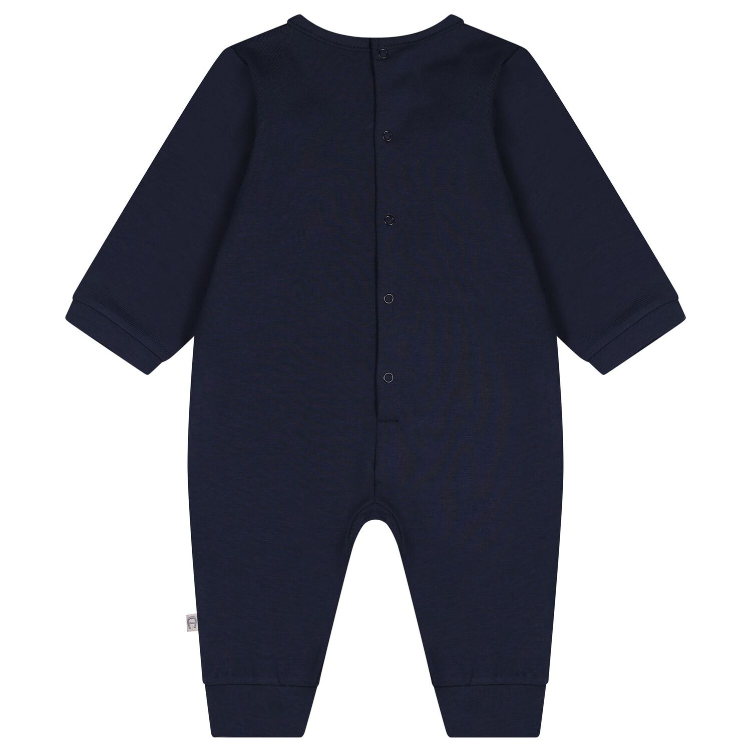 Baby Boys Navy Blue & Gold Logo Romper, 2, hi-res
