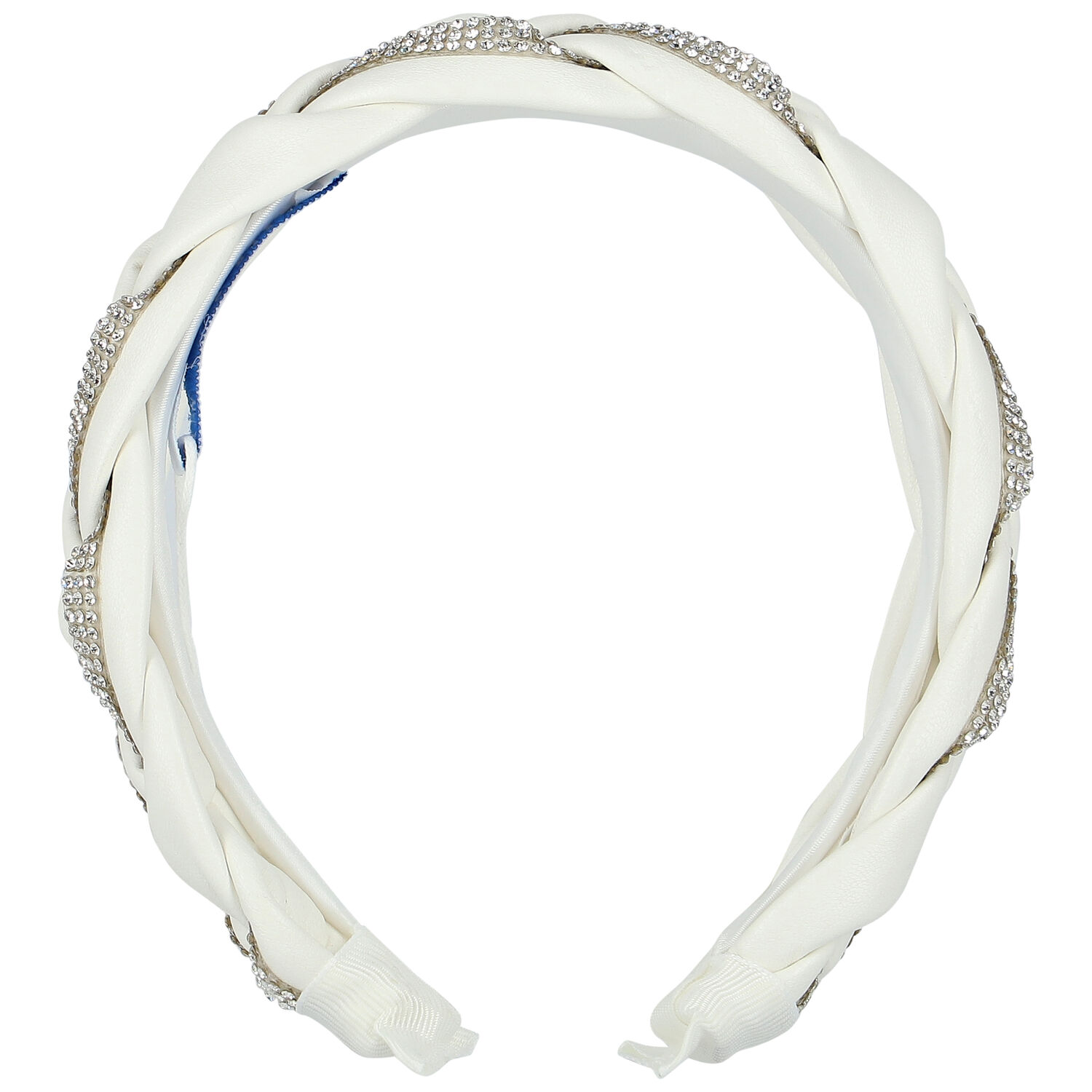 Girls Gold Plaited Diamante Headband, 3, hi-res image number null