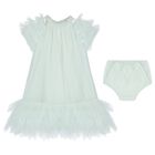 Baby Girls Aqua Tulle Dress Set, 1, hi-res