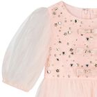 Girls Pink Embellished Crystal Tulle Dress, 1, hi-res