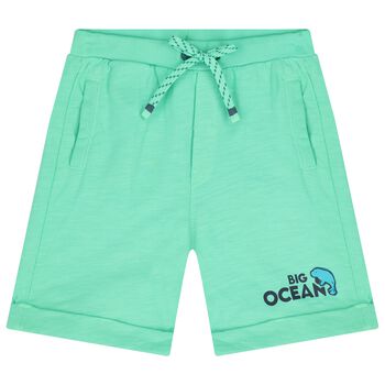 Boys Green Fleece Shorts