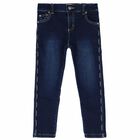 Boys Blue Denim Logo Jeans, 1, hi-res