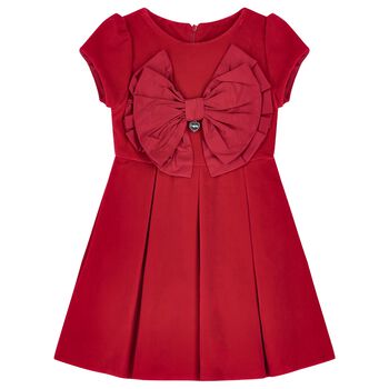 Girls Red Bow Dress