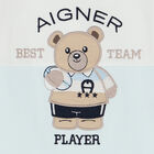 Baby Boys White & Blue Teddy Bear Babygrow, 1, hi-res