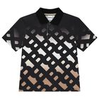 Boys White, Black & Beige Logo Polo Shirt, 1, hi-res