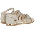 Girls Metallic Gold Diamante Sandals, 1, hi-res