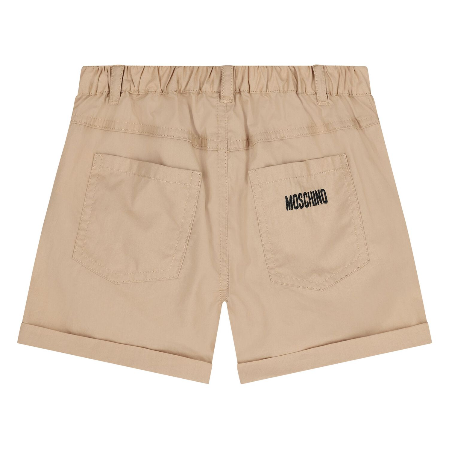 Younger Beige Logo Shorts, 1, hi-res
