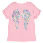 Girls Pink Sequin Wings T-Shirt, 2, hi-res