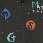 Black Logo Hooded Zip Up Top, 1, hi-res