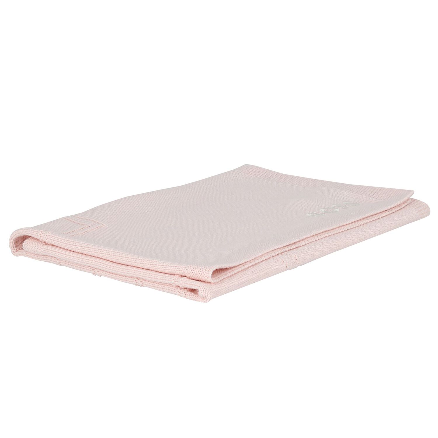 Baby Girls Pink Logo Knit Blanket, 1, hi-res