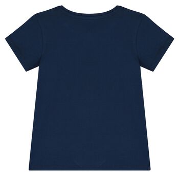 Girls Navy Blue Logo T-Shirt