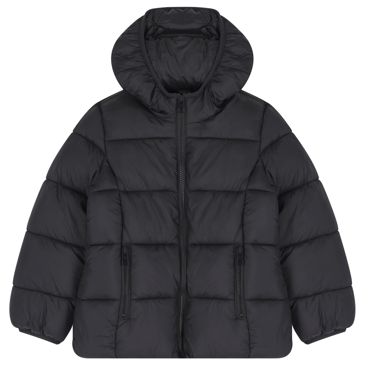 Girls Black Puffer Jacket, 1, hi-res image number null