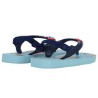 Boys Blue Marvel Logo Flip Flops, 1, hi-res