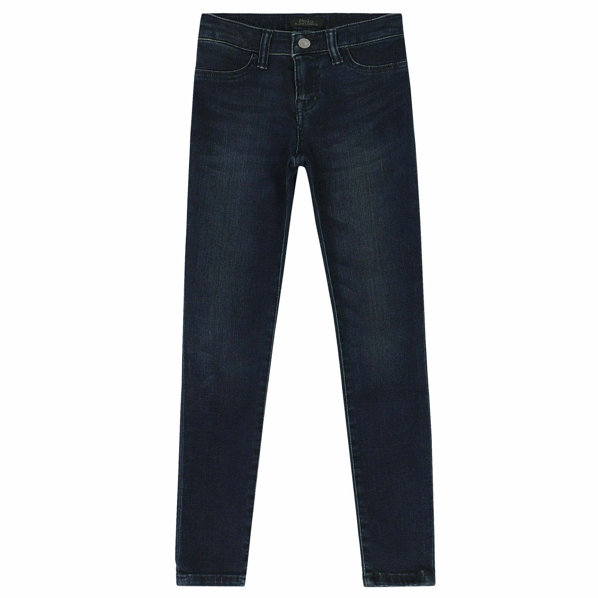 Ralph Lauren Girls Navy Denim Jeggings Junior Couture UK