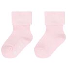 Baby Girls Pink & Beige Logo Socks ( 3-Pack ) , 1, hi-res