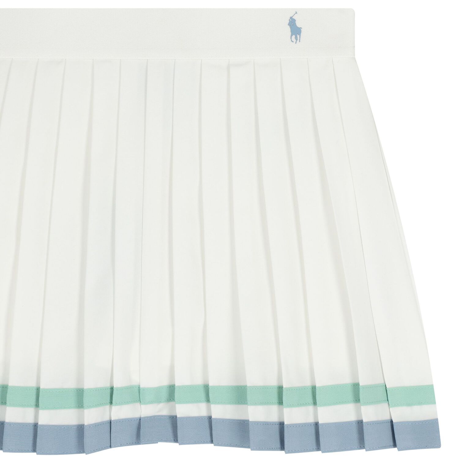 Girls White Logo Pleated Skirt, 1, hi-res