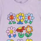 Younger Girls Purple Flower T-Shirt, 1, hi-res