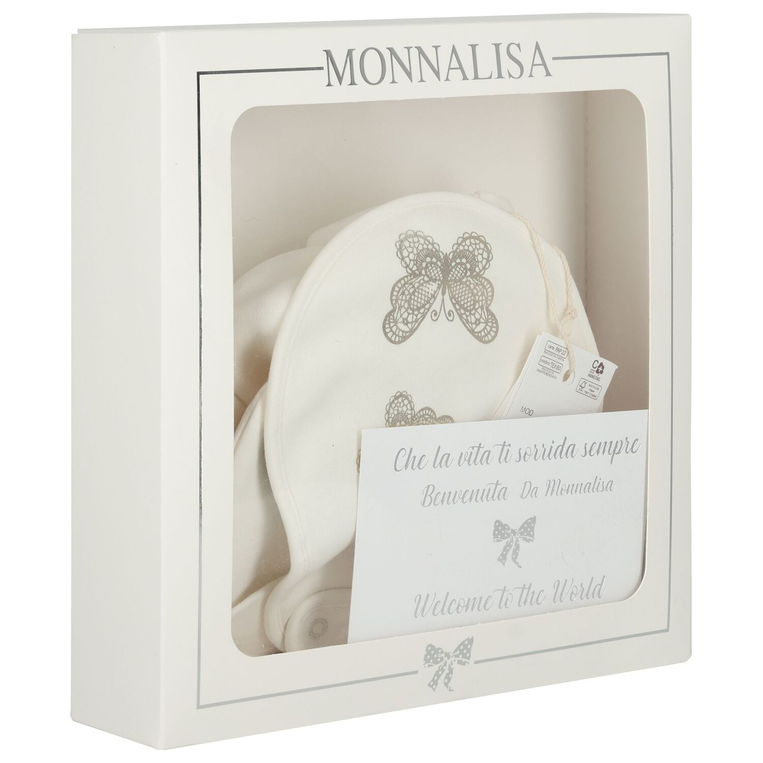 Baby Girls Ivory & Gold Butterflies Babygrow Gift Set, 1, hi-res