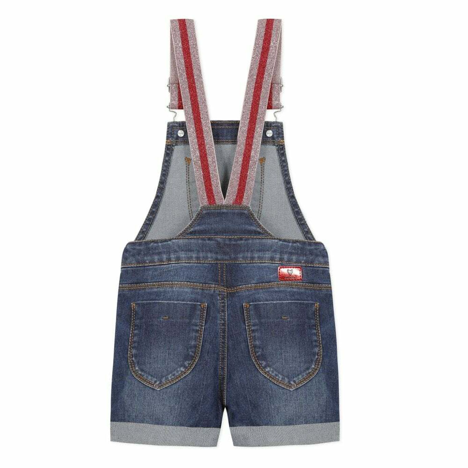 Girls Denim Dungarees, 1, hi-res
