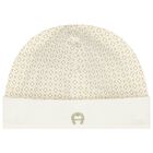 Ivory & Gold Logo Baby Hat, 1, hi-res
