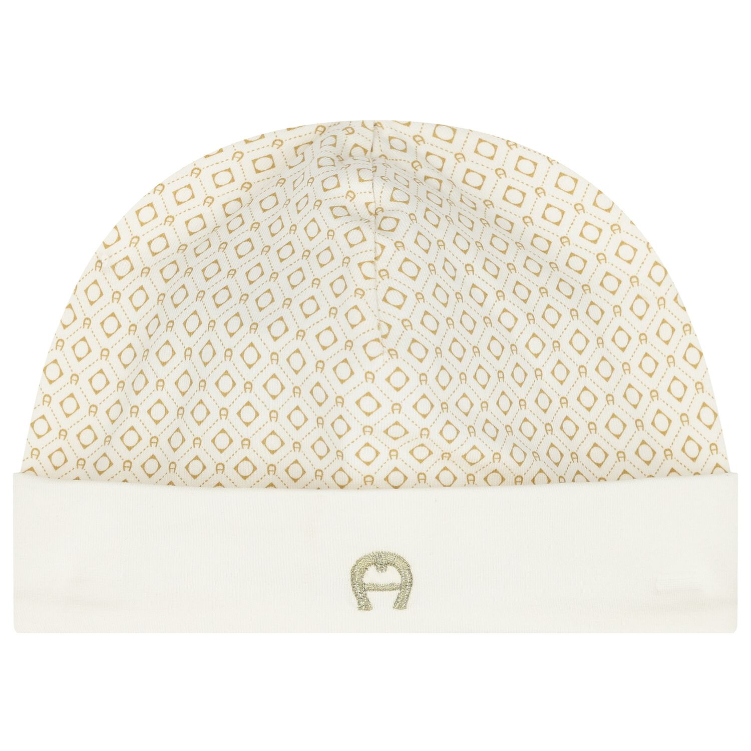 Ivory & Gold Logo Baby Hat, 1, hi-res image number null