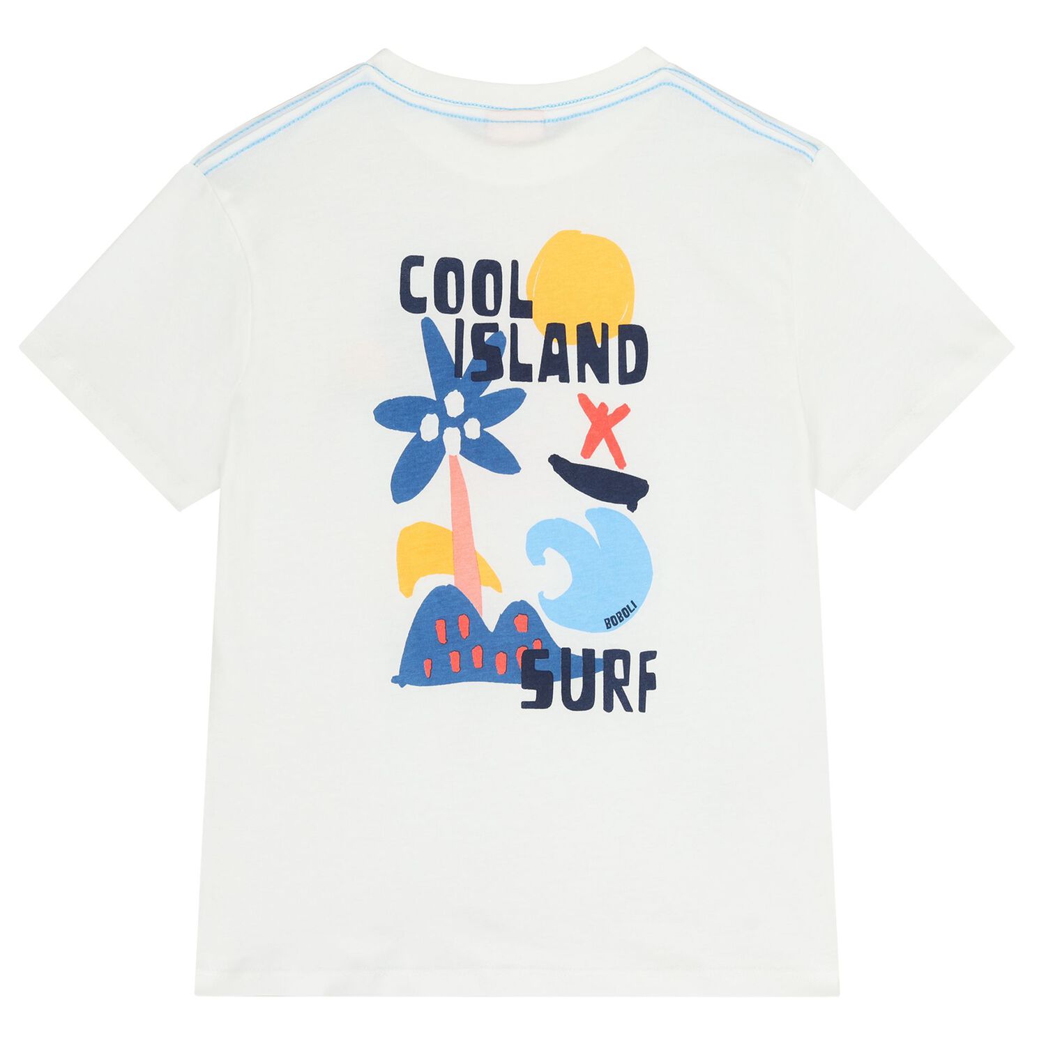 Boys White Logo Island T-Shirt, 1, hi-res
